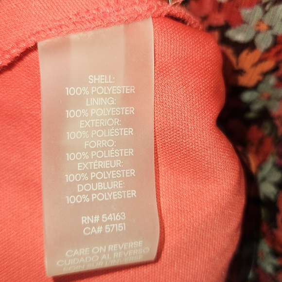NWOT Calvin Klein red orange pink floral A-line shift dress Womens 14 - Picture 6 of 6